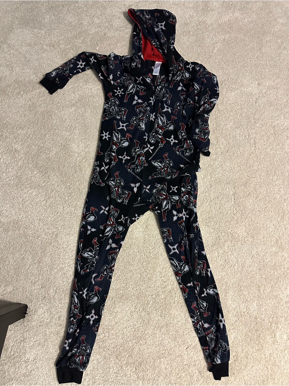 Kids Hooded One-Piece Pajama ninjas
